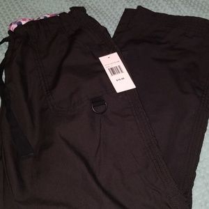 Black cargo scrub pants sz L